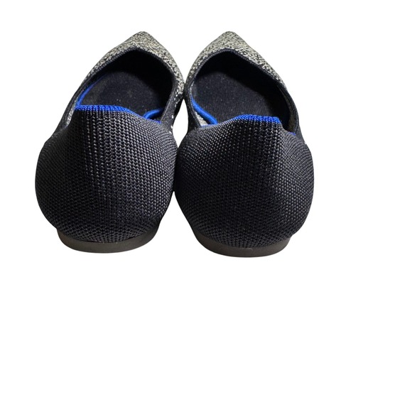 Rothy's Womens 8 The Point Metallic Ballet Flats Black Knit Stary Night Retired - Picture 9 of 10